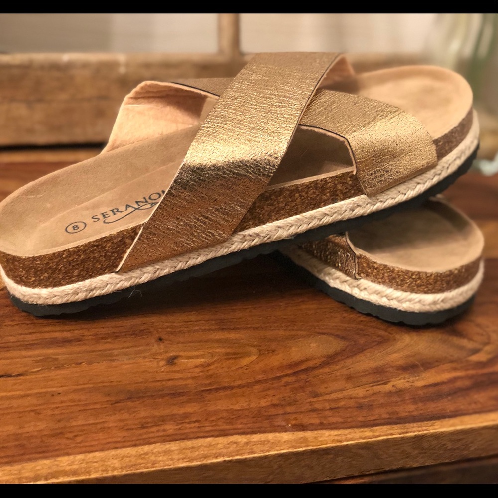 Seranoma rose gold sandals